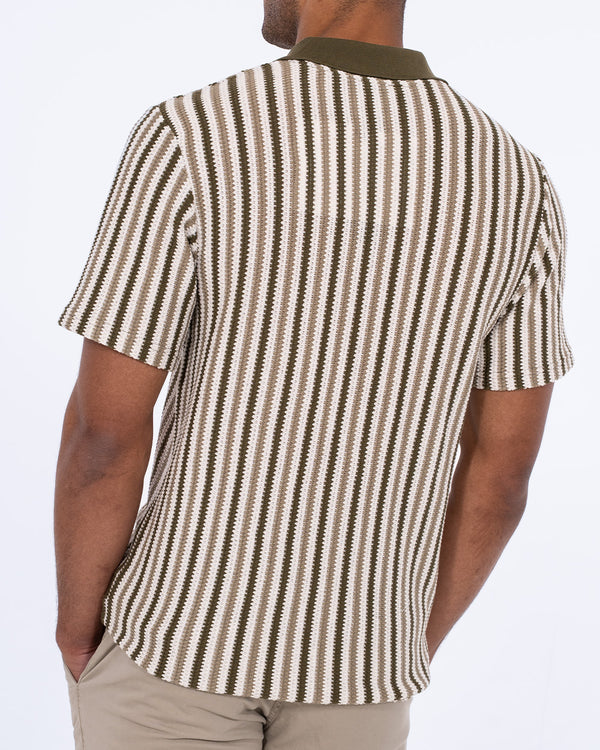 2t Bowie Tall Jacquard Polo Shirt (khaki)