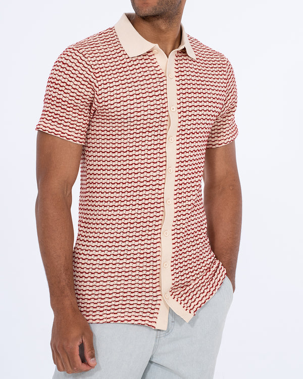 2t Bowie Tall Jacquard Polo Shirt (red)