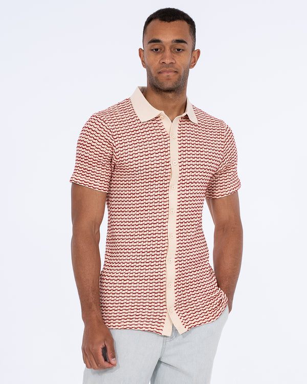 2t Bowie Tall Jacquard Polo Shirt (red)