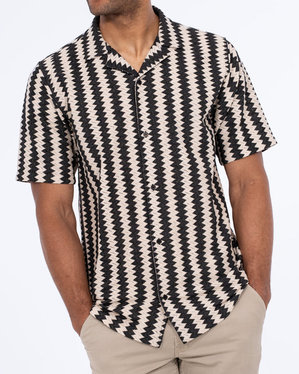 2t Brooks Tall Revere Crochet Shirt (black)