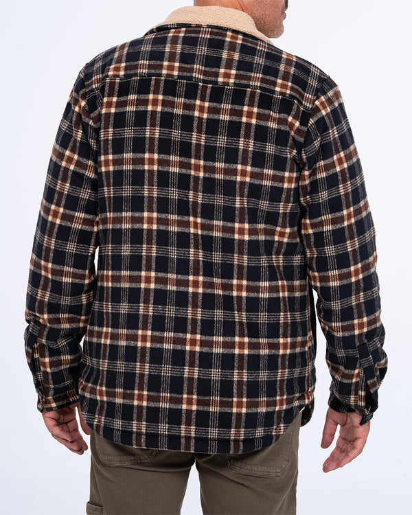 2t Cooper Tall Sherpa Lined Shacket (blue check)