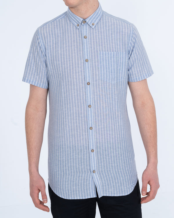 2t Tall Short Sleeve Linen Blend Shirt (sky)