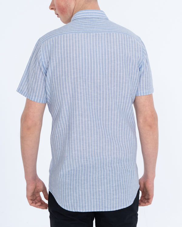 2t Tall Short Sleeve Linen Blend Shirt (sky)