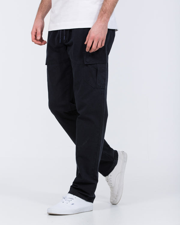 2t Shane Tall Regular Fit Ripstop Cargo Trousers (navy)