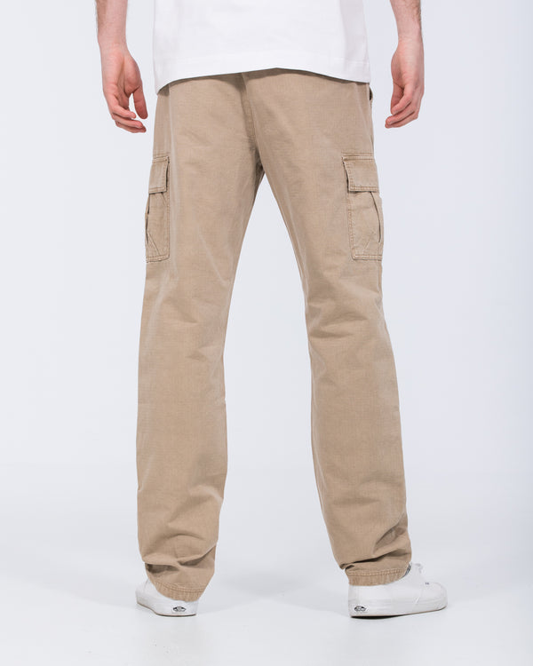2t Shane Tall Regular Fit Ripstop Cargo Trousers (stone)
