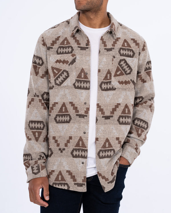 2t Cohen Tall Shacket (brown aztec)