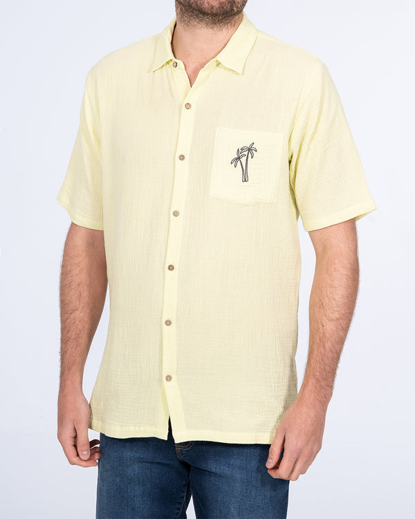 2t Grayson Tall Short Sleeve Embroidered Shirt (lime palm)