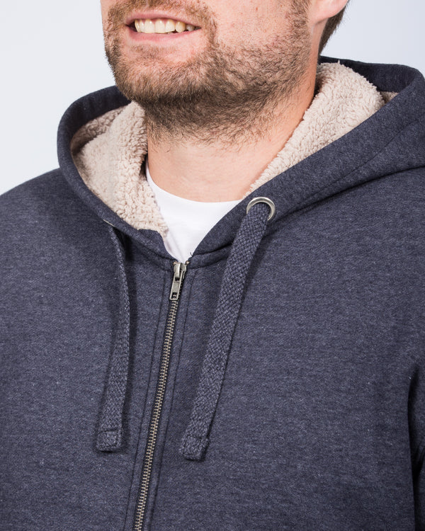 2t Arthur Tall Sherpa Hoodie (navy marl)