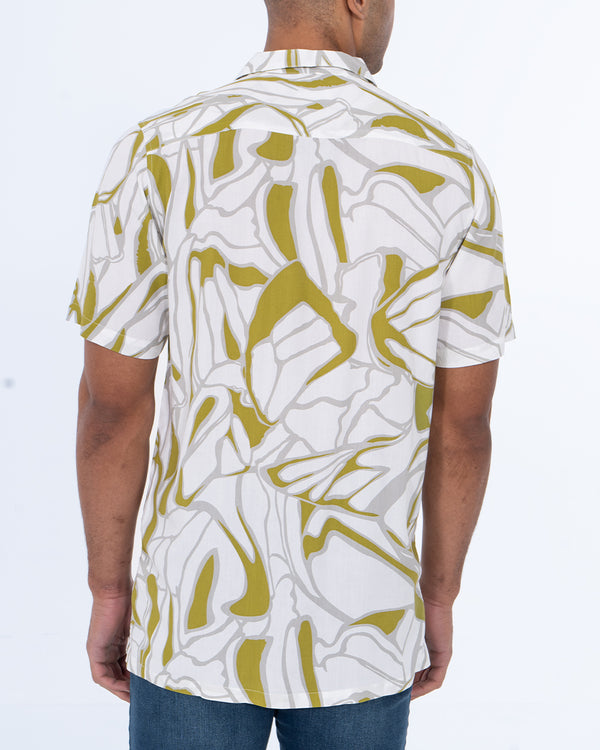 2t Tall Short Sleeve Revere Shirt (white/green)