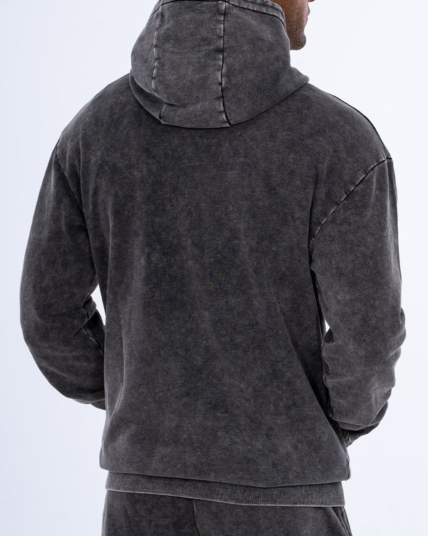 2t Sergio Tall Acid Wash Hoodie (charcoal)
