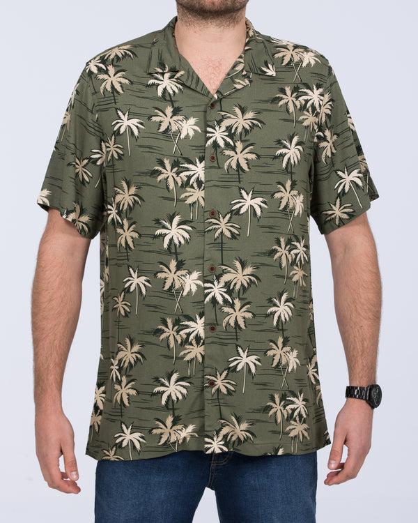2t Dustin Short Sleeve Tall Revere Shirt (khaki palm)
