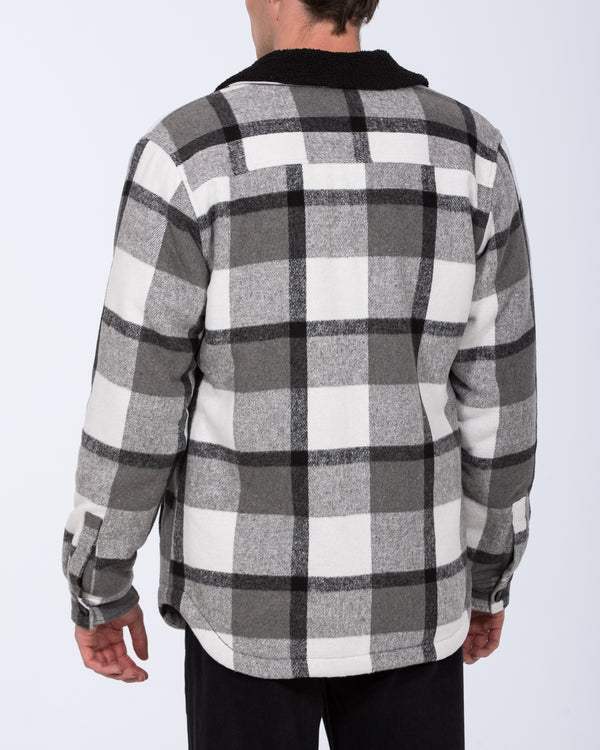 2t Cooper Tall Sherpa Lined Shacket (black/grey)