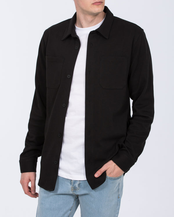 2t Enzo Tall Jersey Shacket (black)