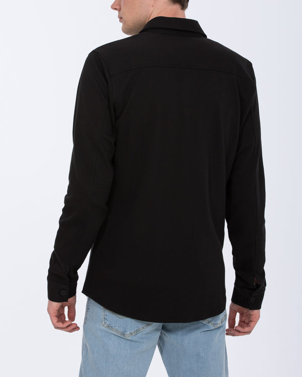 2t Enzo Tall Jersey Shacket (black)