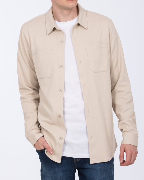 2t Enzo Tall Jersey Shacket (stone)