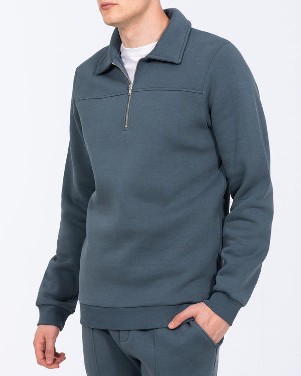 2t Elijah Tall Quarter Zip Sweatshirt (petrol blue)