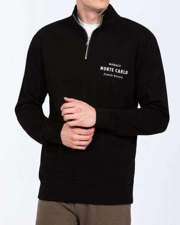2t Wyatt Tall Quarter Zip Embroidered Sweatshirt (black)