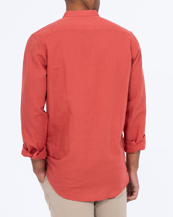 2t Cruz Tall Half Placket Linen Shirt (coral)