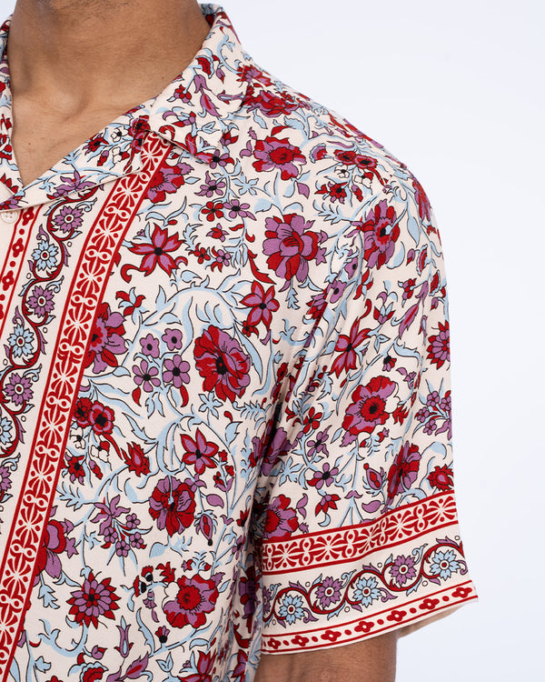 2t Musa Tall Short Sleeve Printed Revere Shirt (red)