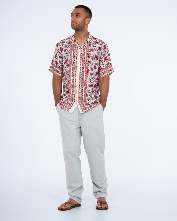 2t Musa Tall Short Sleeve Printed Revere Shirt (red)