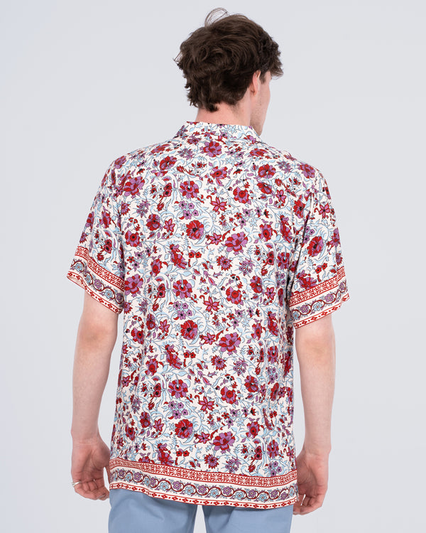 2t Musa Tall Short Sleeve Printed Revere Shirt (red)