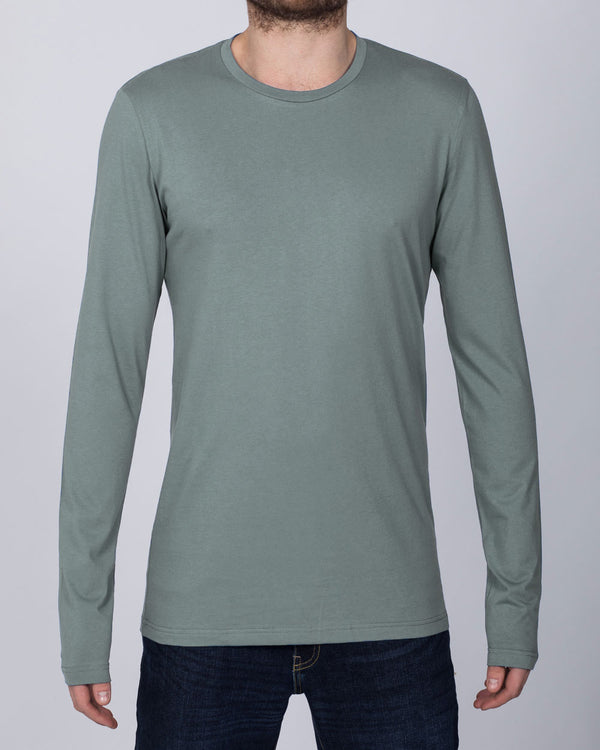 2t Extra Long Tall Mens Long Longer Sleeve T-Shirt (sage) Tall