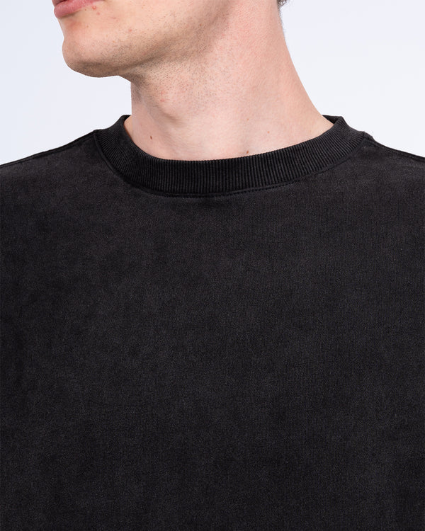 2t Albury Tall Oversized Garment Dyed T-Shirt (washed black)