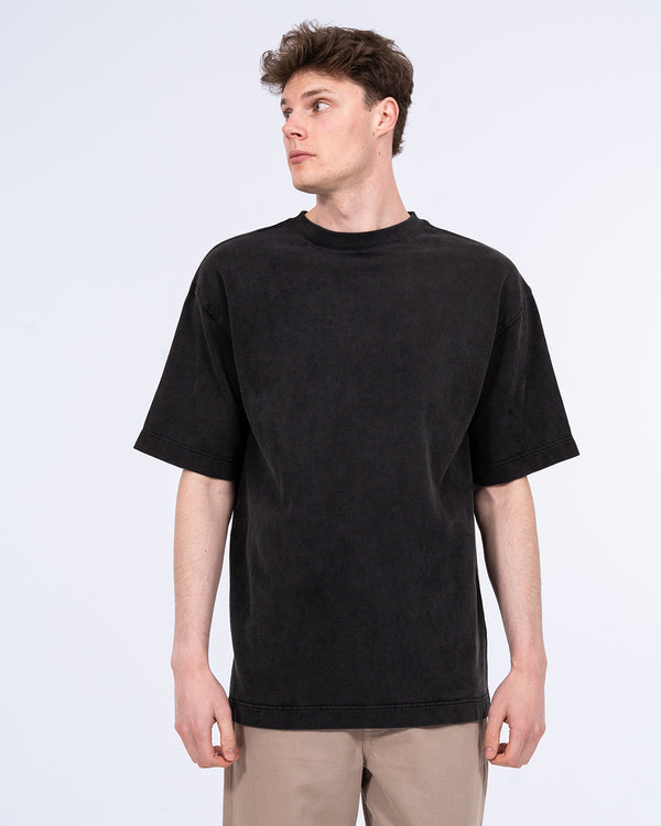 2t Albury Tall Oversized Garment Dyed T-Shirt (washed black)