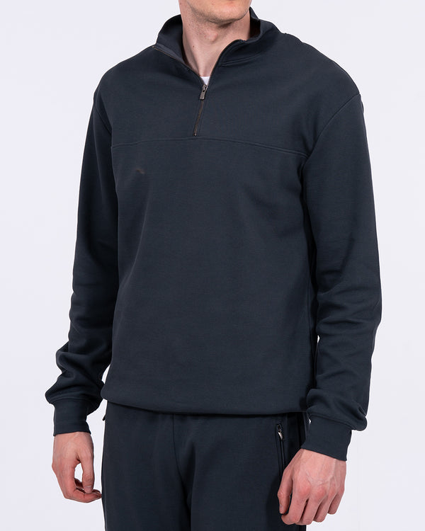 2t Loriston Tall Quarter Zip Sweatshirt (carbon blue)