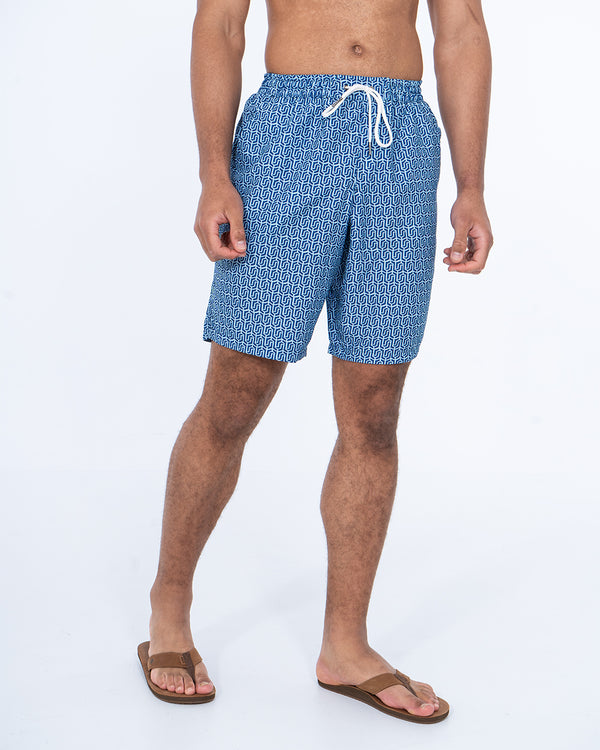 2t Aray Tall Geometric Swim Shorts (blue)