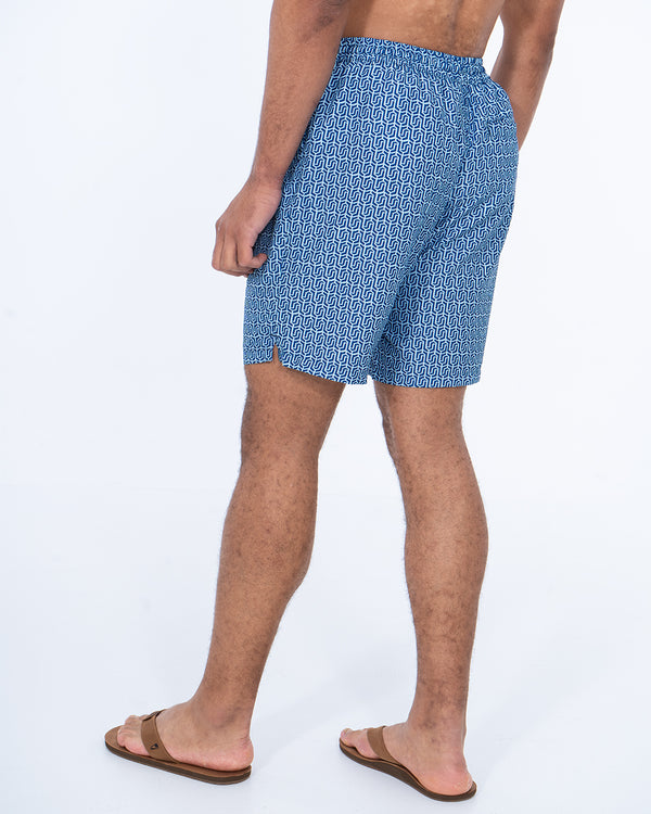 2t Aray Tall Geometric Swim Shorts (blue)