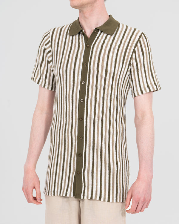 2t Bowie Tall Jacquard Polo Shirt (khaki)