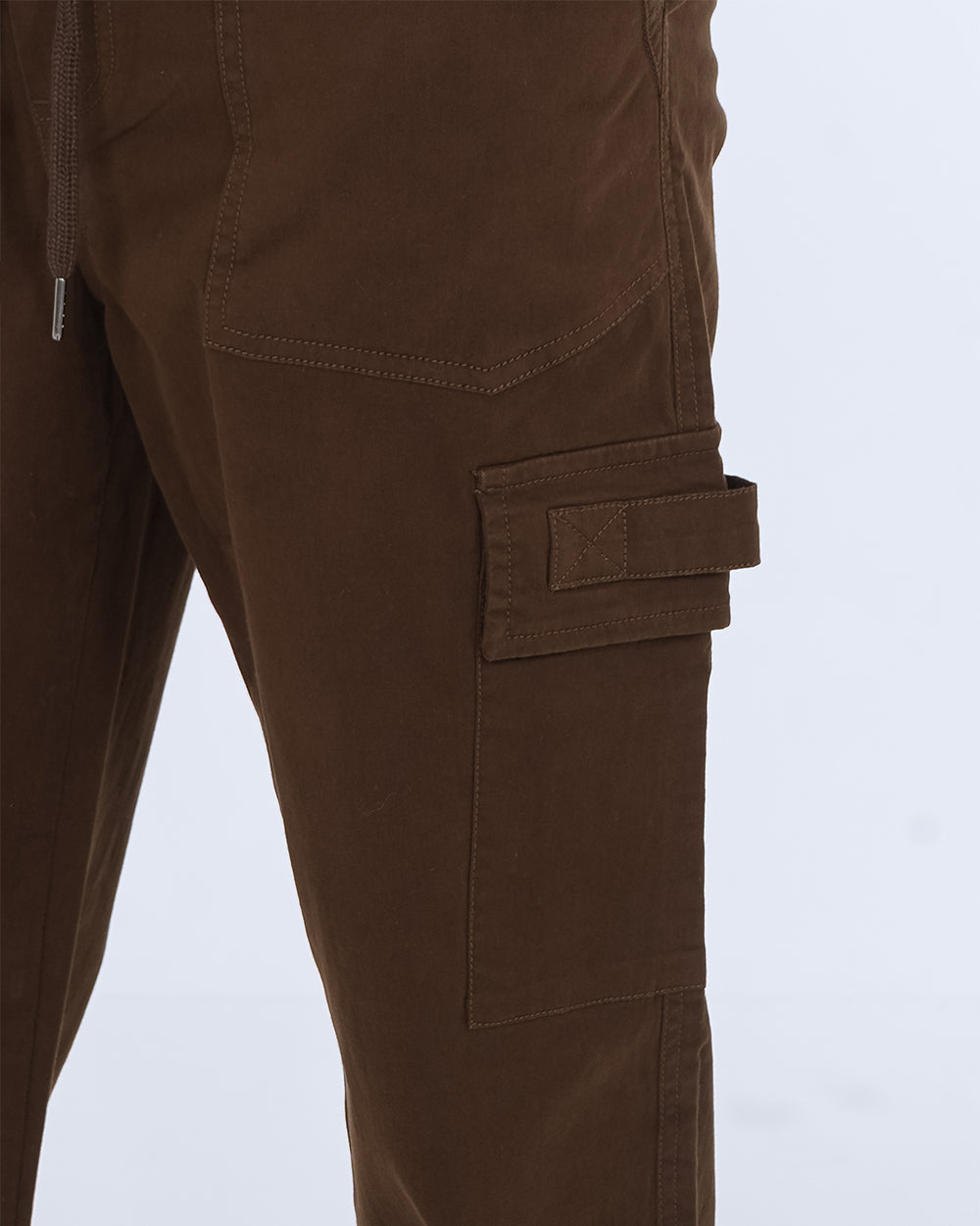 2t Jayden Regular Fit Tall Utility Cargo Trousers (brown) | Tall