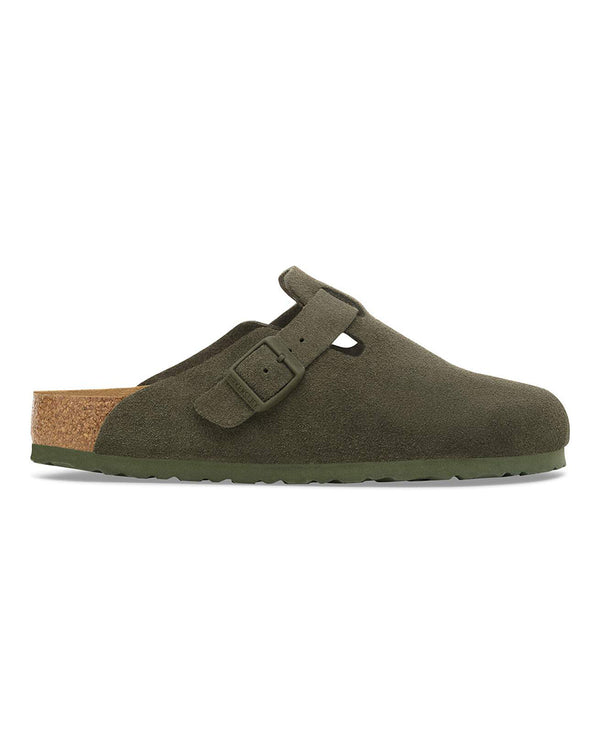 Birkenstock Boston Suede Leather Clogs (thyme)