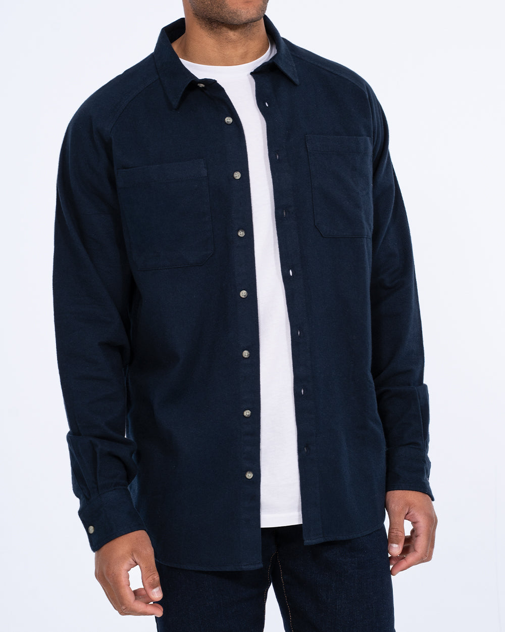 2t Bradley Extra Tall Mens Raglan Shirt (navy flannel) | Tall Mens ...