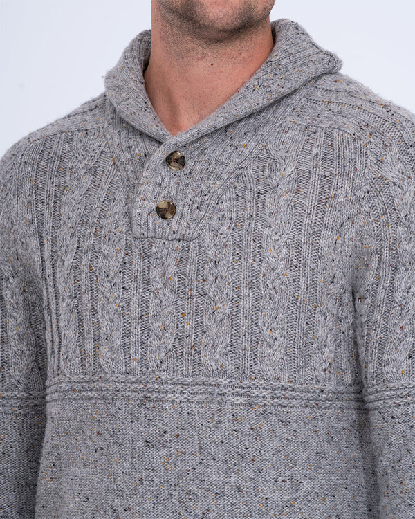 2t Connall Tall Cable Knit Jumper (grey)