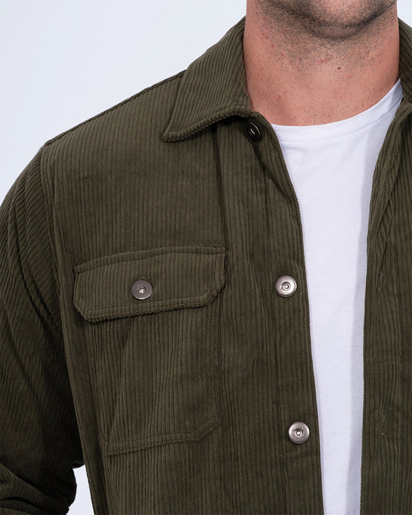 2t Archie Tall Cord Quilted Jacket (khaki)