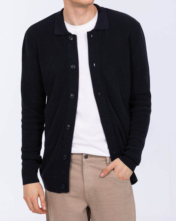 2t Clunie Tall Collar Cotton Cardigan (navy)