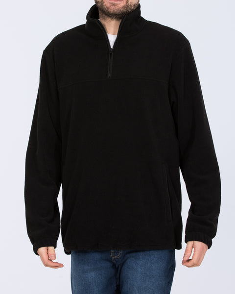 2t Asher Tall Mens Quarter Zip Fleece (black) Tall Mens Clothing