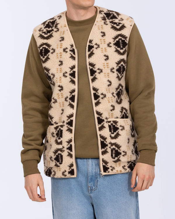 2t Rubislaw Tall Fleece Gilet (cream pattern)