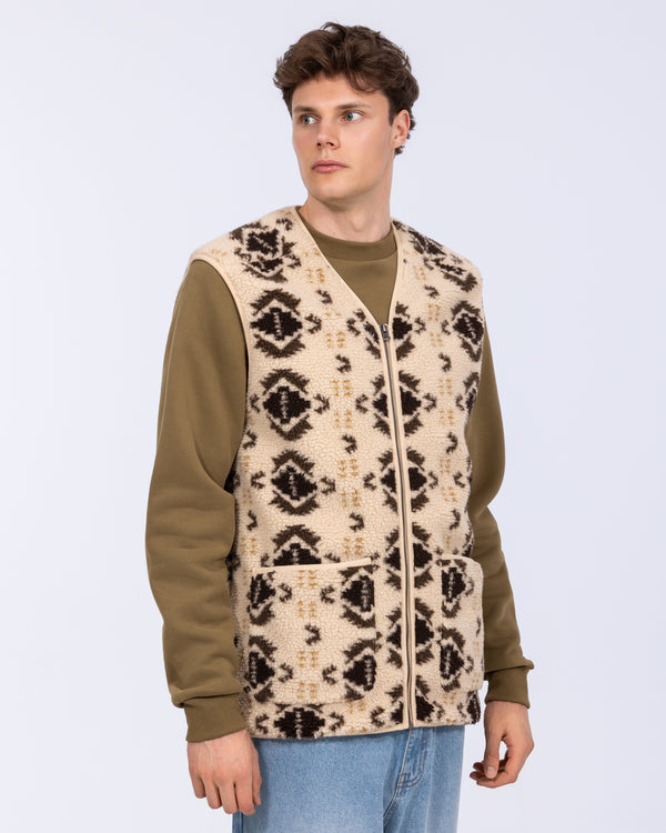 2t Rubislaw Tall Fleece Gilet (cream pattern)