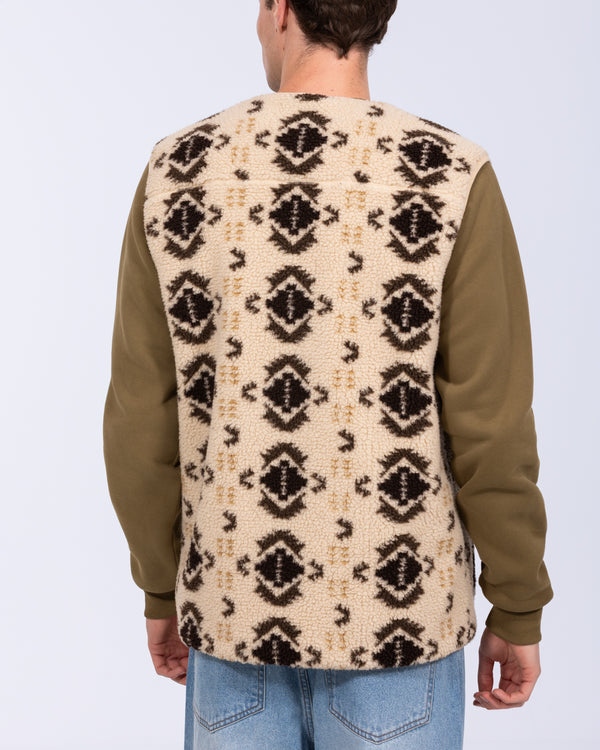 2t Rubislaw Tall Fleece Gilet (cream pattern)