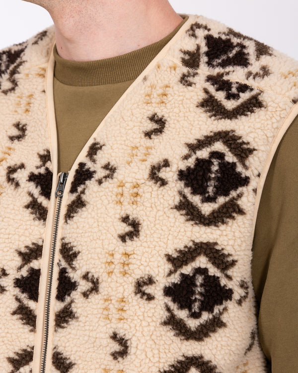 2t Rubislaw Tall Fleece Gilet (cream pattern)