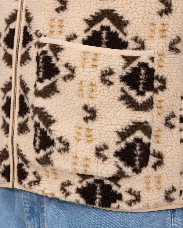 2t Rubislaw Tall Fleece Gilet (cream pattern)