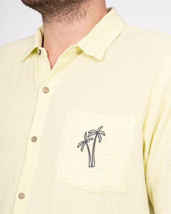 2t Grayson Tall Short Sleeve Embroidered Shirt (lime palm)