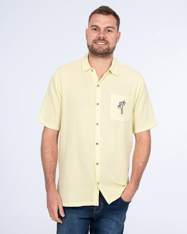 2t Grayson Tall Short Sleeve Embroidered Shirt (lime palm)