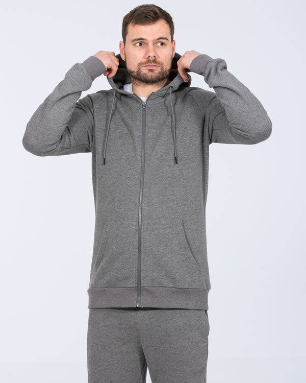 2t Ryan Zip Up Tall Hoodie (charcoal)