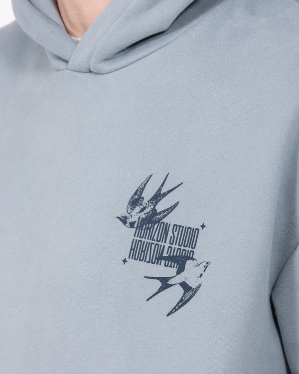 2t Blaine Tall Heavyweight Oversized Hoodie (printed titanium blue)