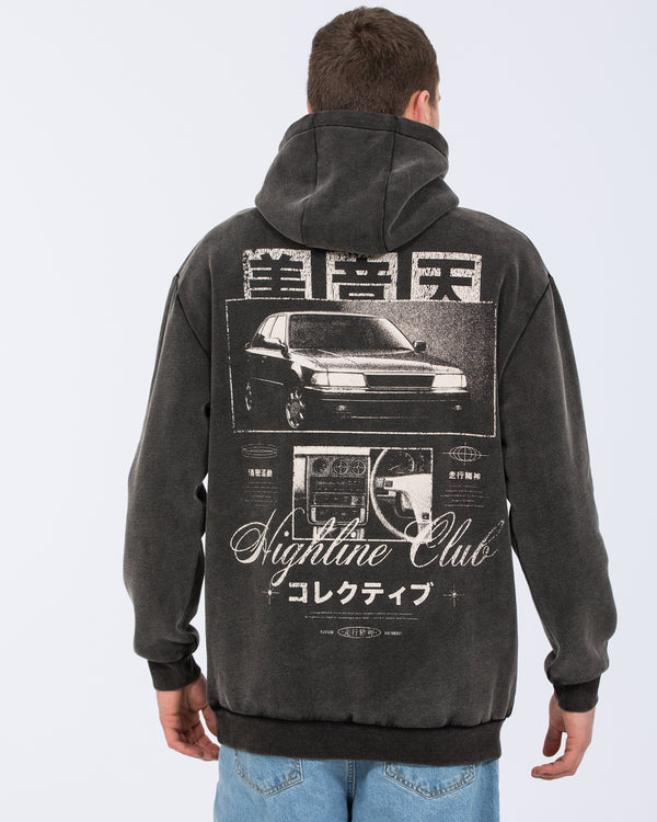 2t Shaun Tall Oversized Printed Hoodie (charcoal)