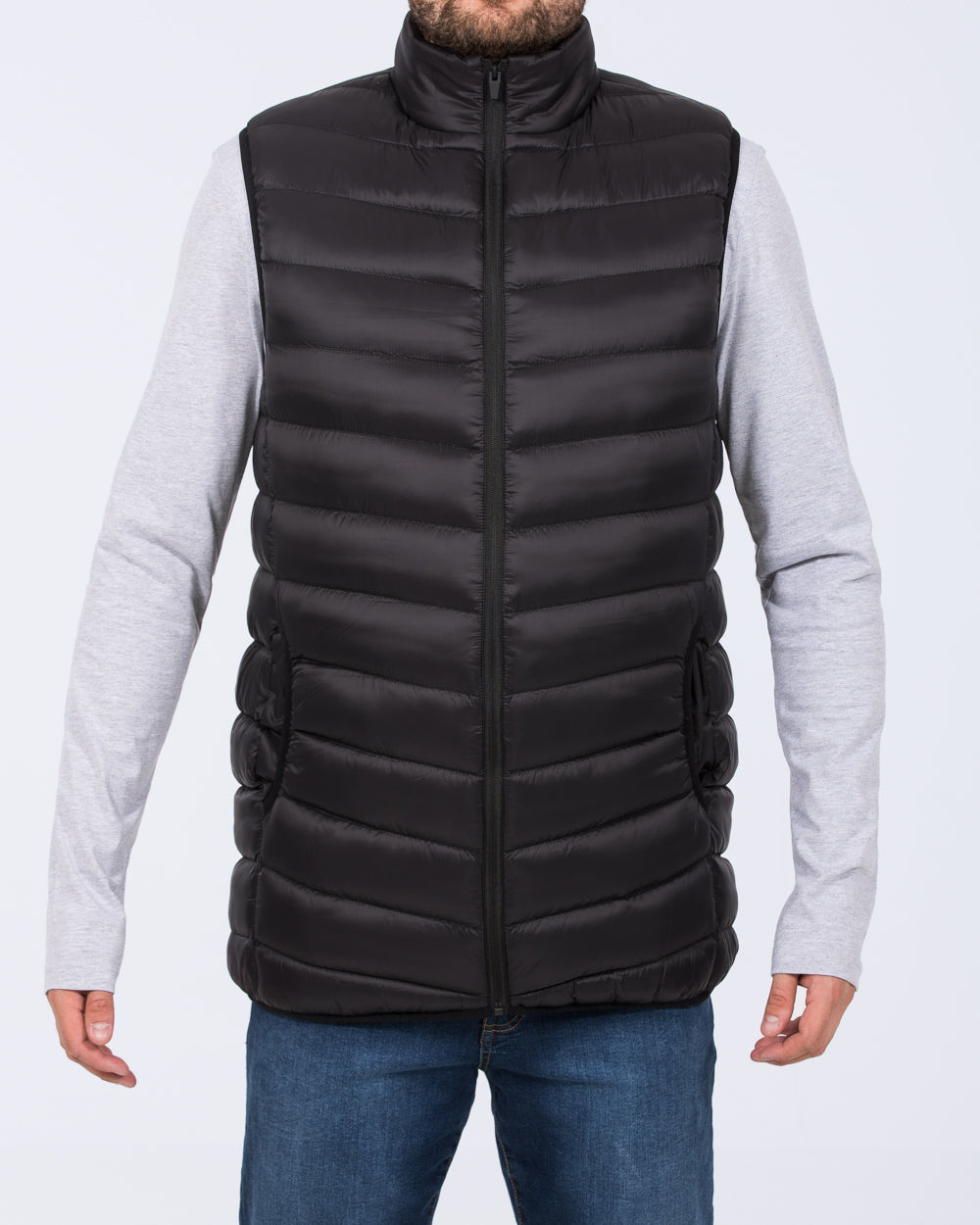 2t Jay Tall Mens Extra Long Gilet grey Tall Mens Clothing 2tall